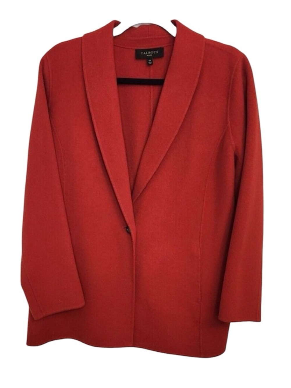 Talbots Womens Wool One Button Blazer Jacket Size 8